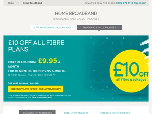 EE Broadband website