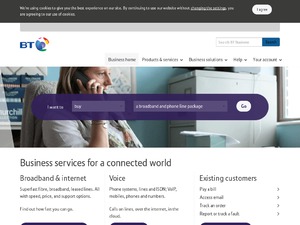 BT Business Broadband website