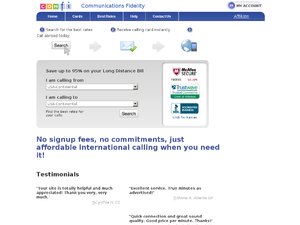 Comfi Phonecards website