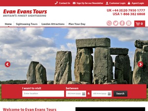 Evan Evans Tours website