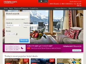 Hotels.com IE website