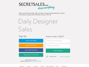 Secret Sales website