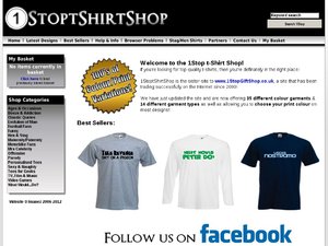 1Stop t-Shirt Shop website