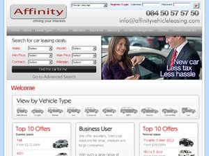 Affinity Vehicle Leasing website