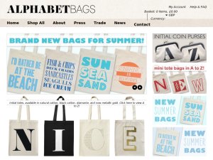Alphabet Bags website