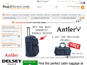 Bags Direct website