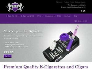 B&M Electronic Cigarettes website