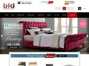 Bed Factory Direct website