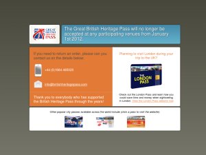 Great British Heritage Pass website