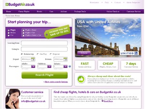Budgetair UK website