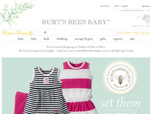 Burts Bees Baby website