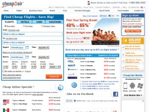 CheapOair website