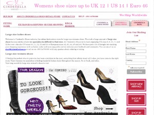 Cinderella Shoes website