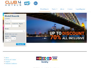 Club 4 Hotels website