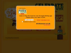 Cobra Beer website
