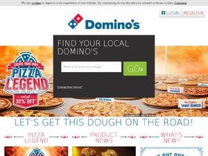 Dominos Pizza website