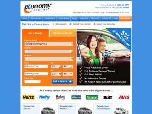 Economy Car Hire website