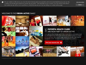 Esporta Health Clubs website