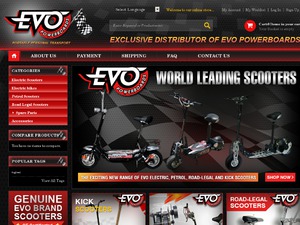 EVO Scooters website