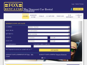 Fox Rent A Car website