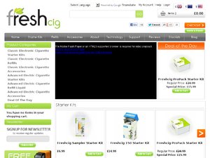 FreshCig Electronic Cigarettes website
