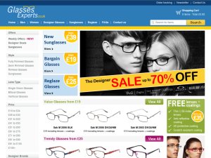 Glasses Experts website