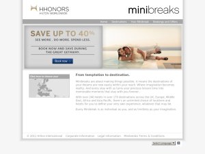Hilton Minibreaks website