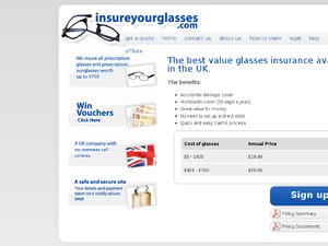 Insure Your Glasses website