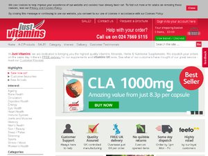 Just Vitamins website