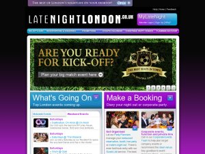 LateNightLondon website