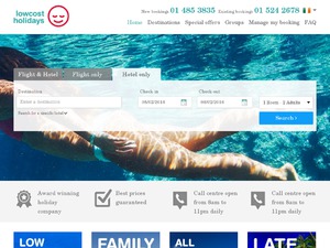 LowCostHolidays Ireland website