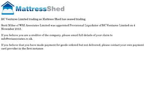 Mattress Shed website
