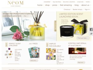 NEOM Luxury Orgnanics website