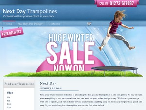 Next Day Trampolines website
