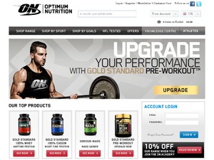 Optimum Nutrition website