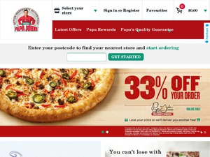 Papa Johns website