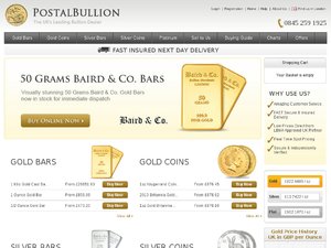 Postal Bullion website