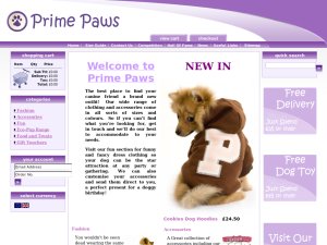 Prime Paws website