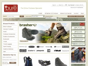 Pure Footwear website