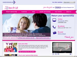 Cancer Research UK  Race for Life website