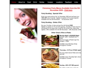 Reds Bar and Grill website