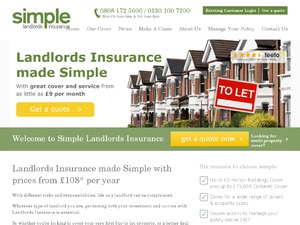 Simple Landlord Insurance website