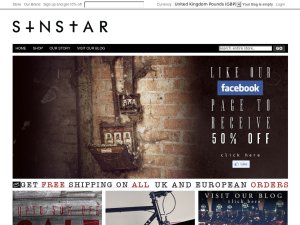 Sin Star Clothing website