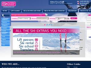 Ski Holidays Extra website