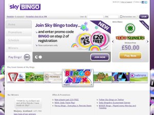 Sky Bingo website