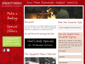 Spaghetti House website