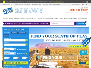 STA Travel website