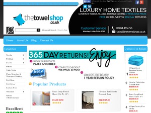 The Towel Shop website