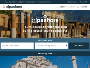 Tripashore website