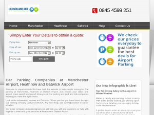 UK Park and Ride Airport Parking website